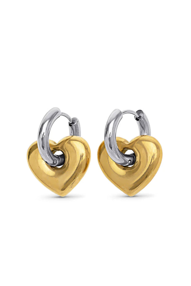 Sadie - Heart Hoop Earrings