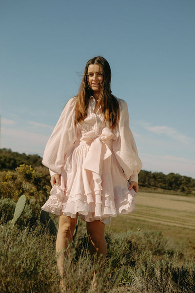 Ranch Frill Dress - Light Pink