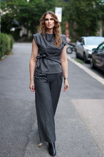 SagaCC Pleat Pant Mid - Grey