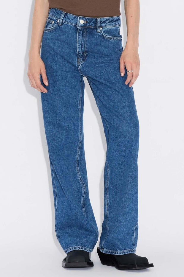W Wide Jeans - Mid Blue
