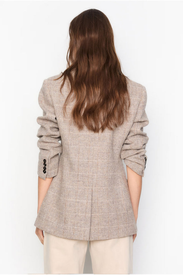 Brook Check Blazer - Taupe Herringbo