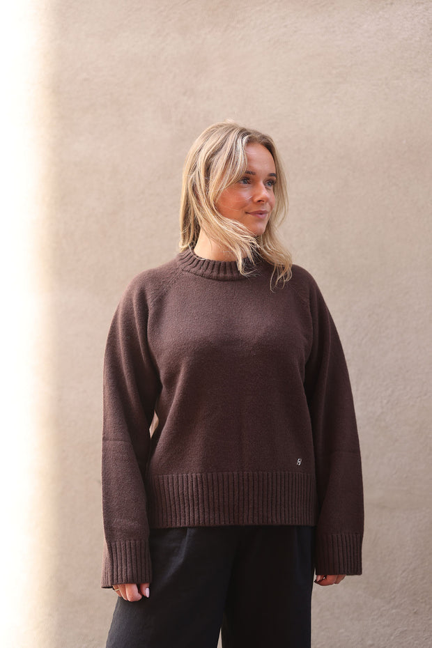 W Wool Crew - Dk. Brown
