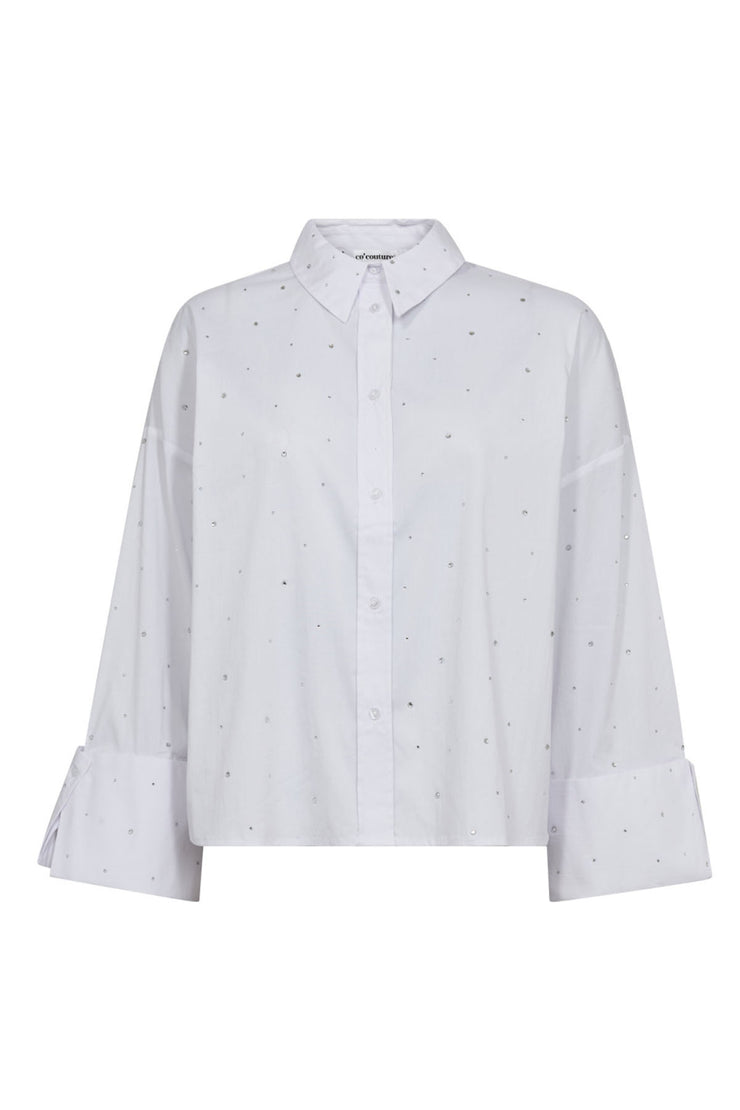 LeniCC Wide Cuff Stone Shirt - White
