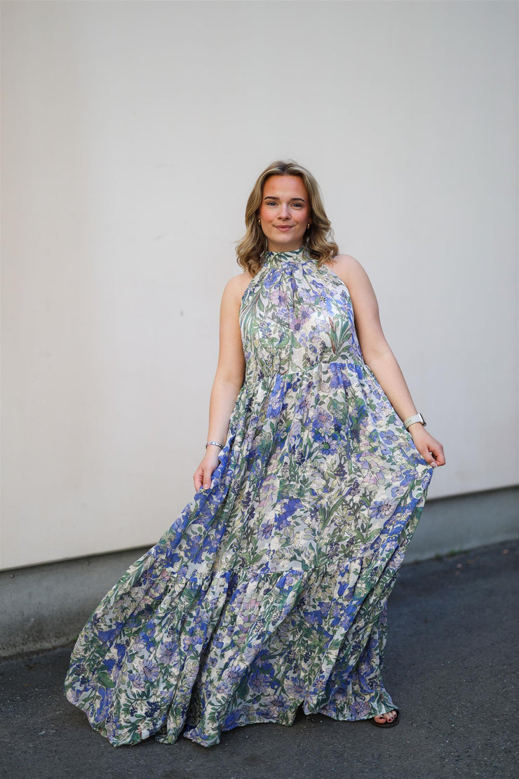 Georgette Halterneck Dress - Fleur
