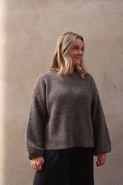 GZalpha Slit Pullover - Chestnut Melange