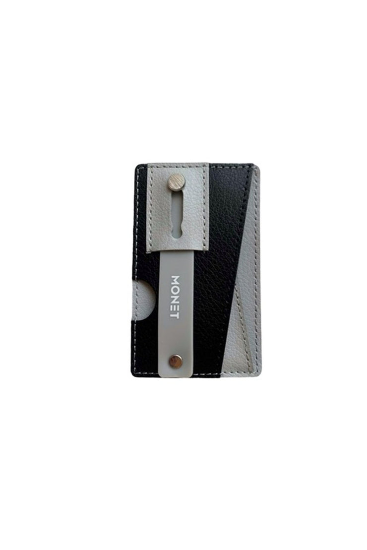 Phone Grip Wallet - Grey on Black