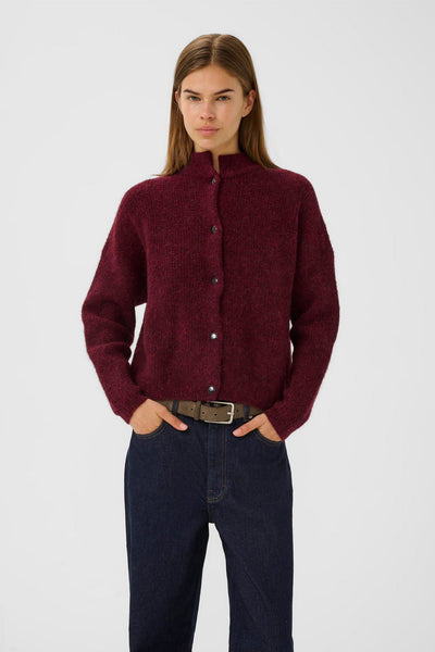 Alphagz Short Cardigan - Blood Red Mélan