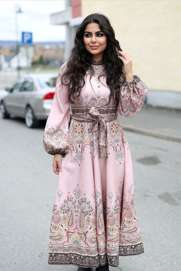 Embroidery Fall Dress - Rose
