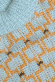 Norwegian Wool Turtleneck - Blue Mix