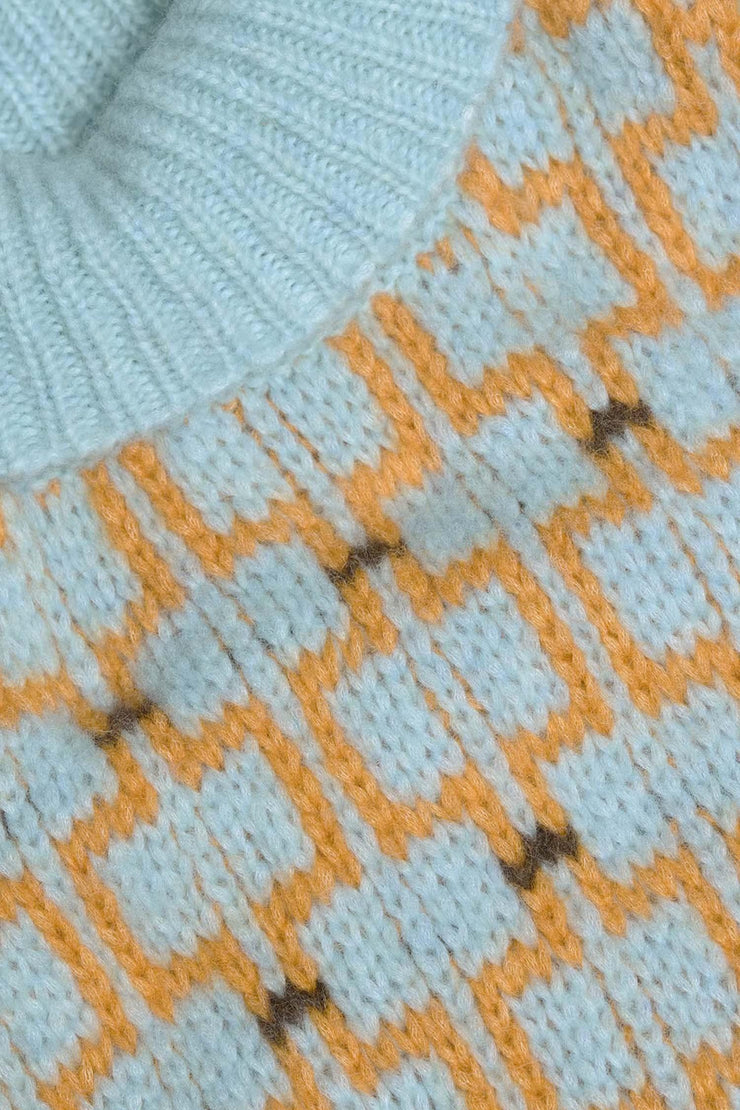 Norwegian Wool Turtleneck - Blue Mix