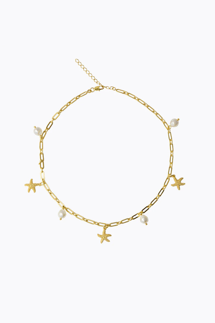 Sea Star Chain Necklace - Pearl