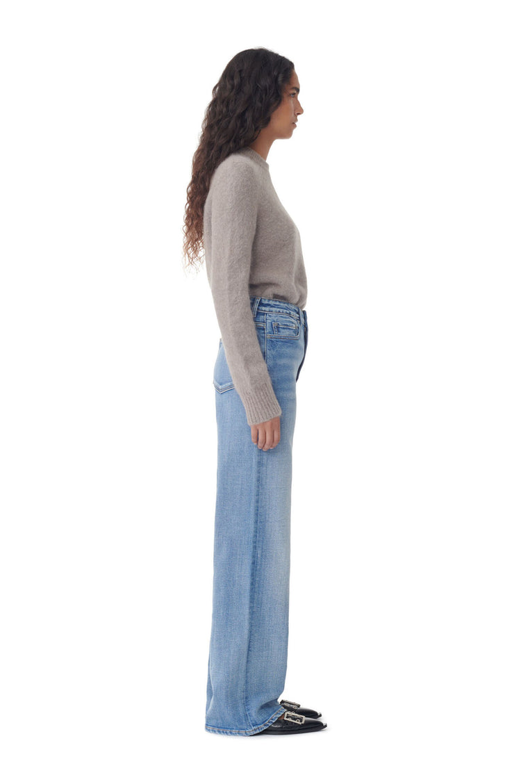 Light Denim Wide Jeans - Mid Blue Vintage