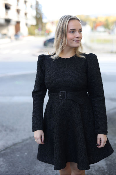 Boucle Belt Dress - Black