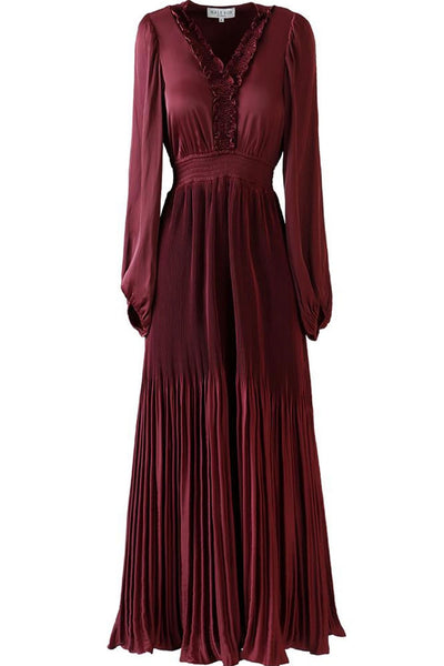 Alisson Solid Dress - Wine