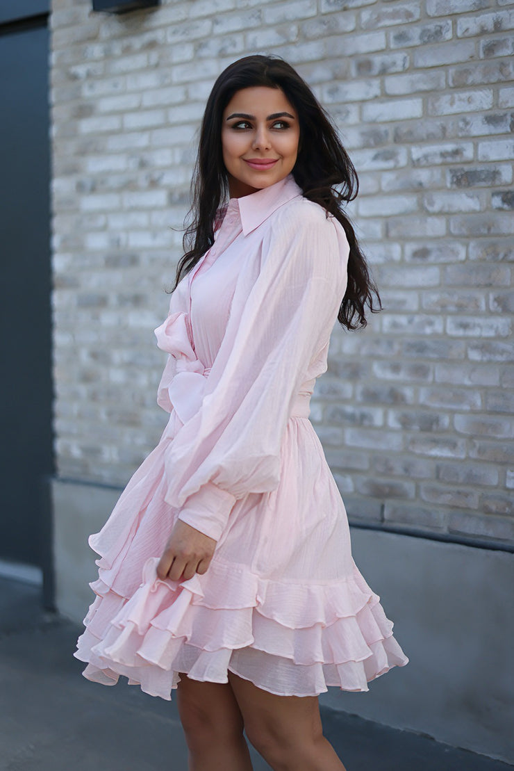 Ranch Frill Dress - Light Pink