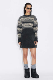 Ski Cropped Crew - Dark Grey