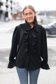 Plisse Shirt - Black