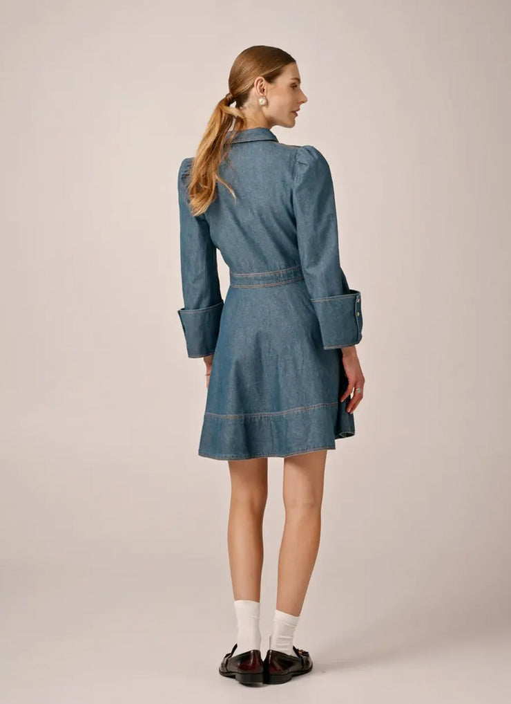 Denim Mini Dress - French Blue