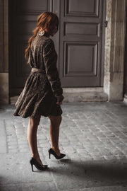 Stardust Frill Dress - Black & Gold