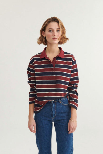 Anneli Polo LS Tee - Bordeaux Truffle