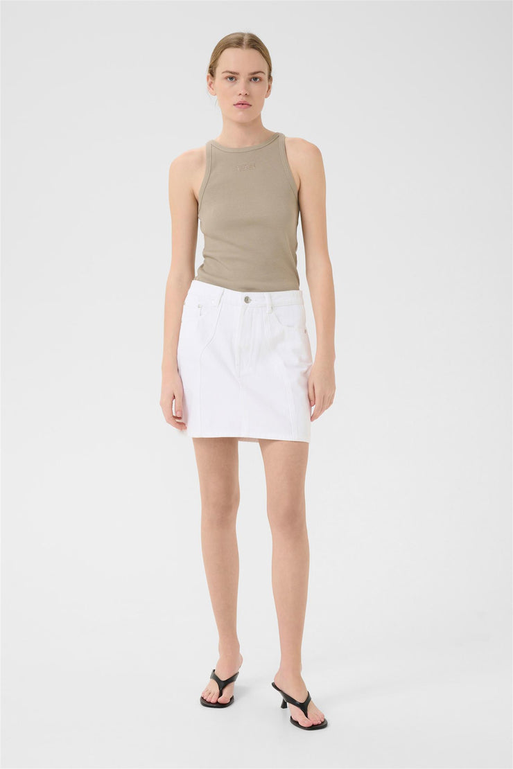 GZAsher HW Mini Skirt - Bright White