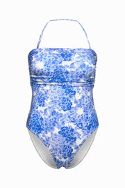 Bandeau Swimsuit - Azure Meadow