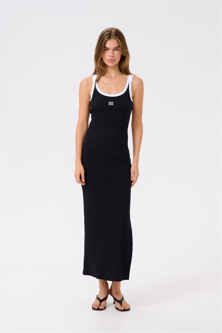 GZDrew Contrast Logo Dress - Black