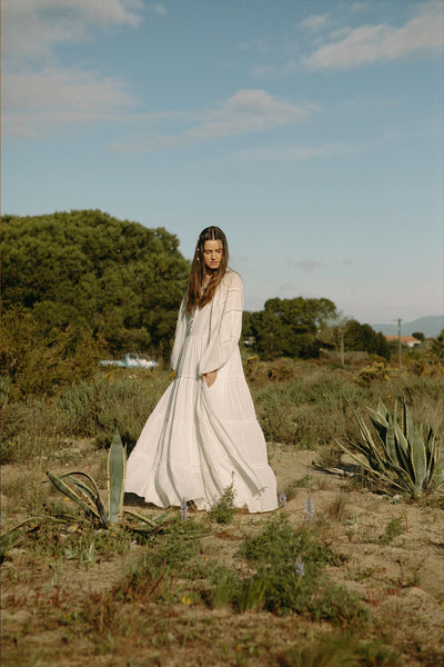 Long Ranch Dress - White