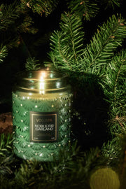 Large Glass Jar W.Glass Lid - Noble Fir Garland