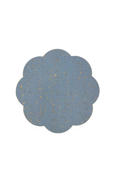 Metallic Cork Placemat - Blue/Petal
