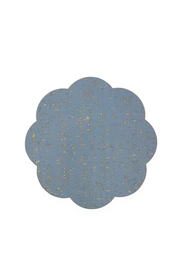 Metallic Cork Placemat - Blue/Petal