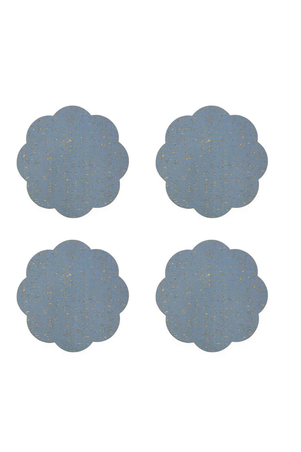 Metallic Cork Placemat - Blue/Petal