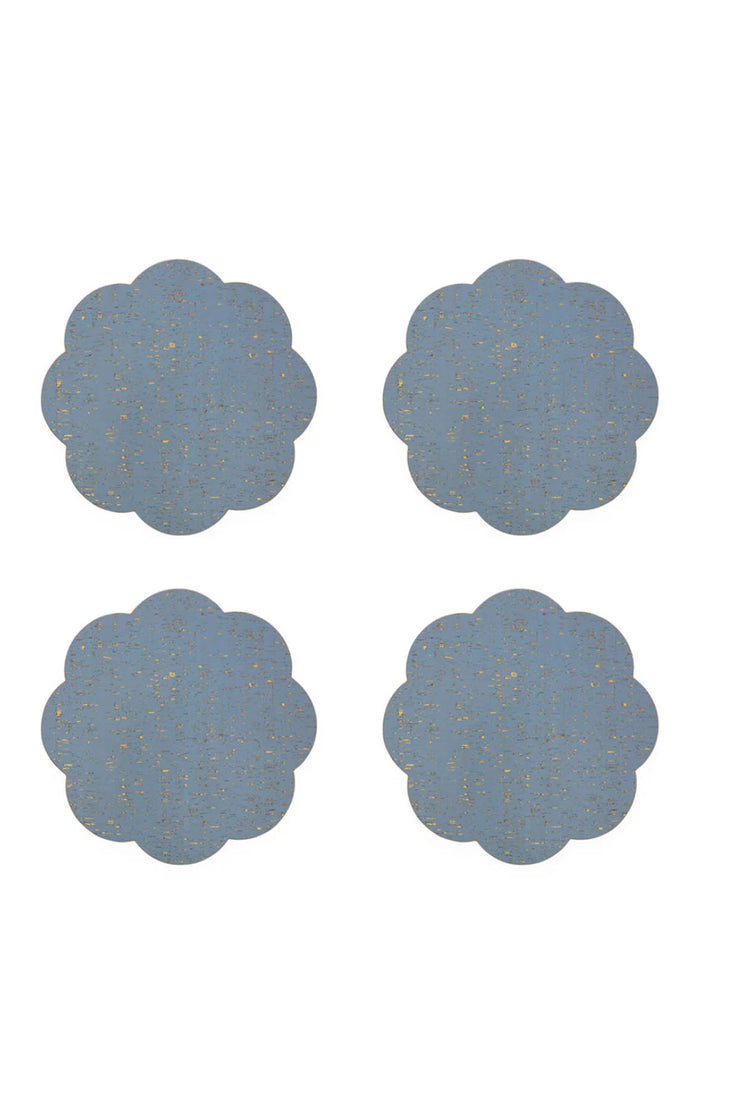 Metallic Cork Placemat - Blue/Petal