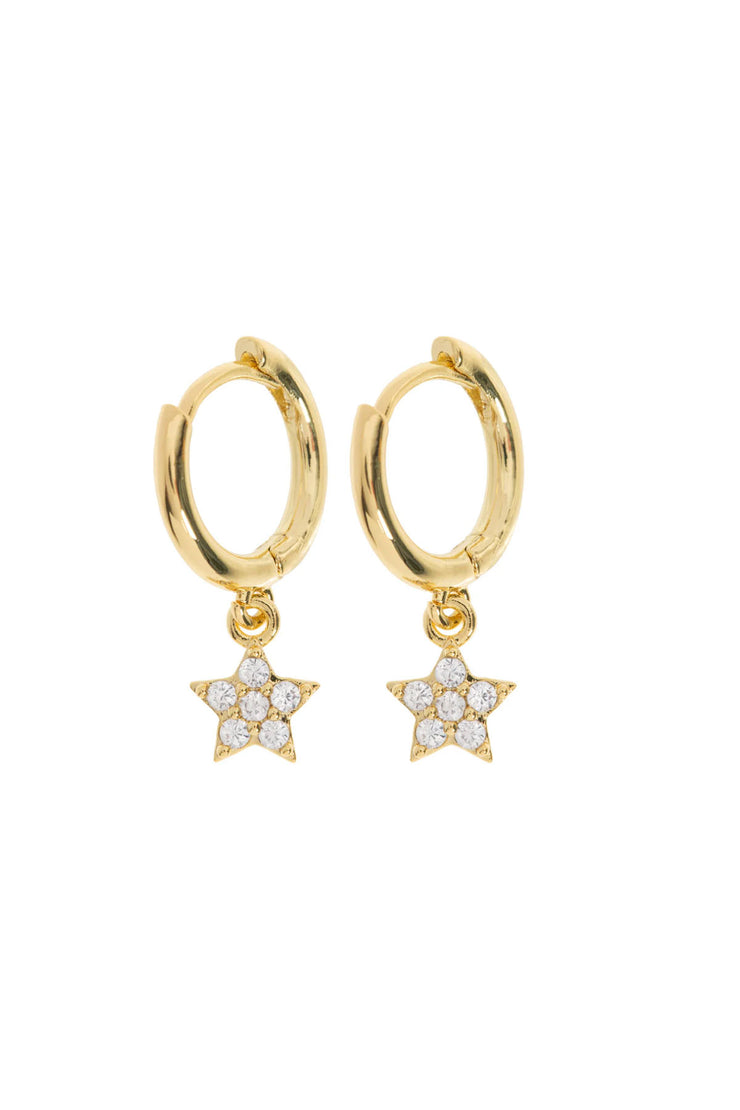 Sienna - Crystal Star Hooop Earrings
