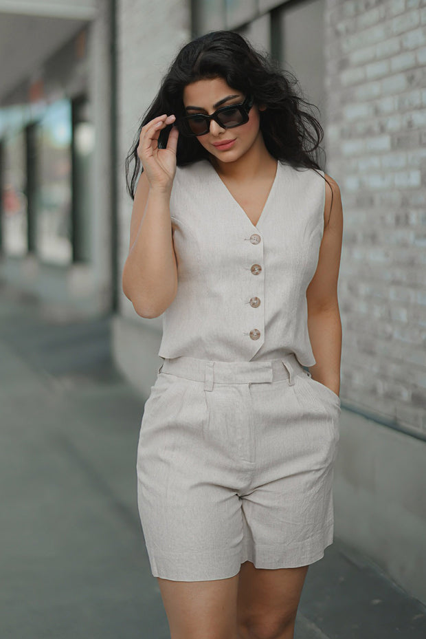 Vivienne Vest - Light Sand Melange