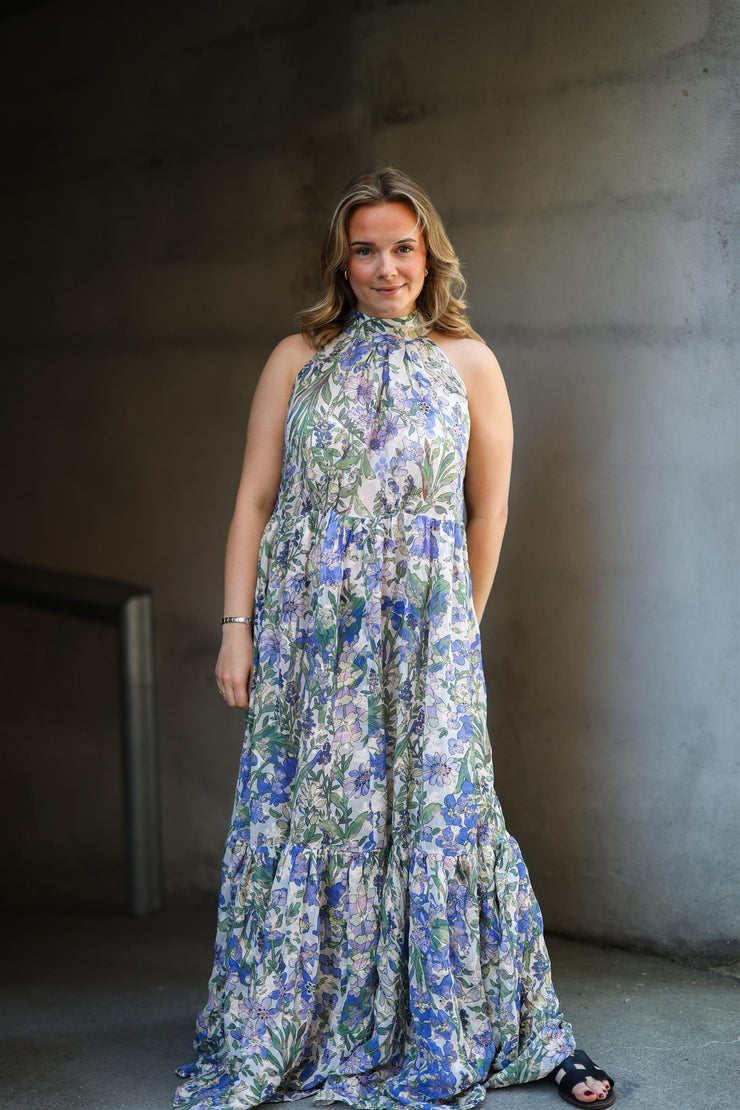 Georgette Halterneck Dress - Fleur