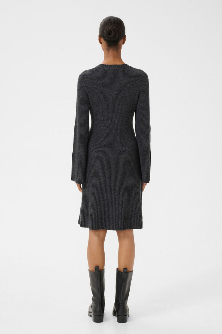 AntaliGZ Wool Short Dress - Charcoal Melange