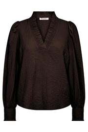 ShinaCC V-Blouse - Brown
