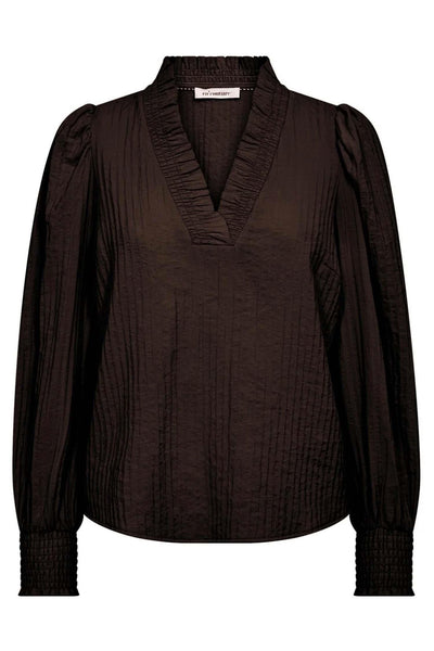 ShinaCC V-Blouse - Brown