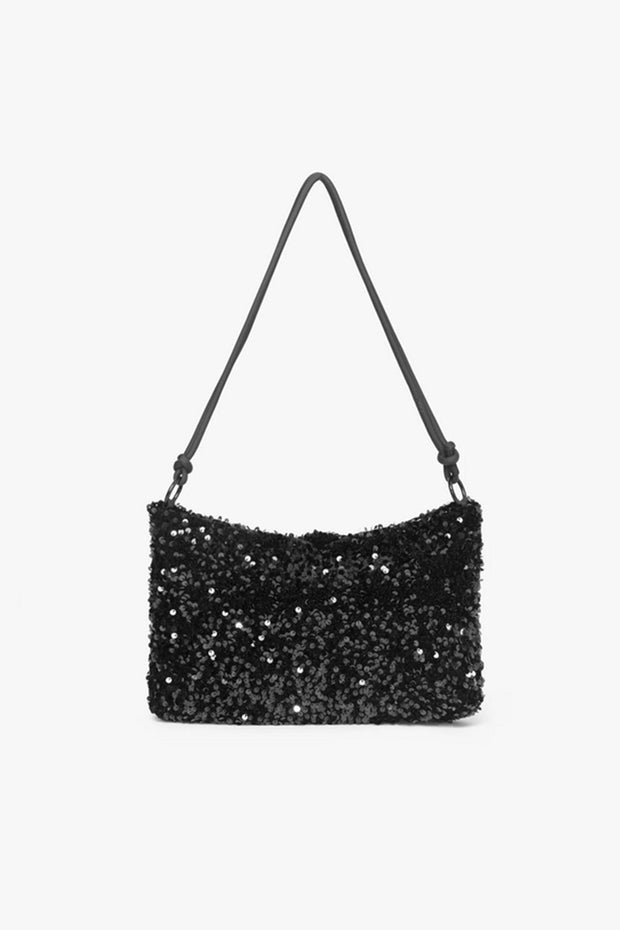 Sequin Shoulder Bag - Black