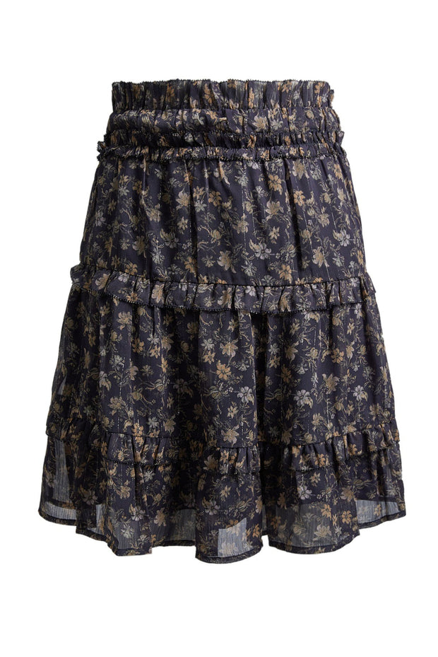 Sunniva Skirt - Navy Dahlia Print