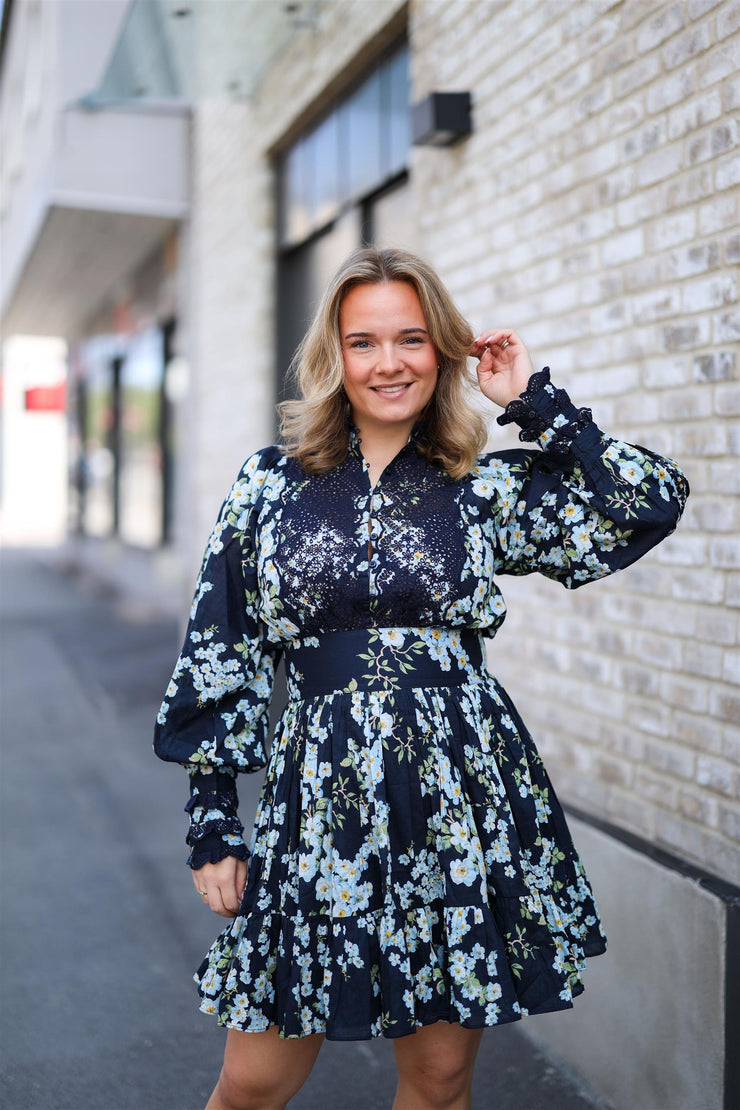 Cotton Slub Mini Dress - Cherry Blossom