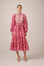Cotton Slub Midi Dress - Poppy Meadow