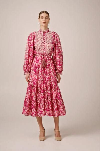 Cotton Slub Midi Dress - Poppy Meadow