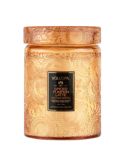 Large Embossed Glass Jar Candle - Spiced Pumpkin