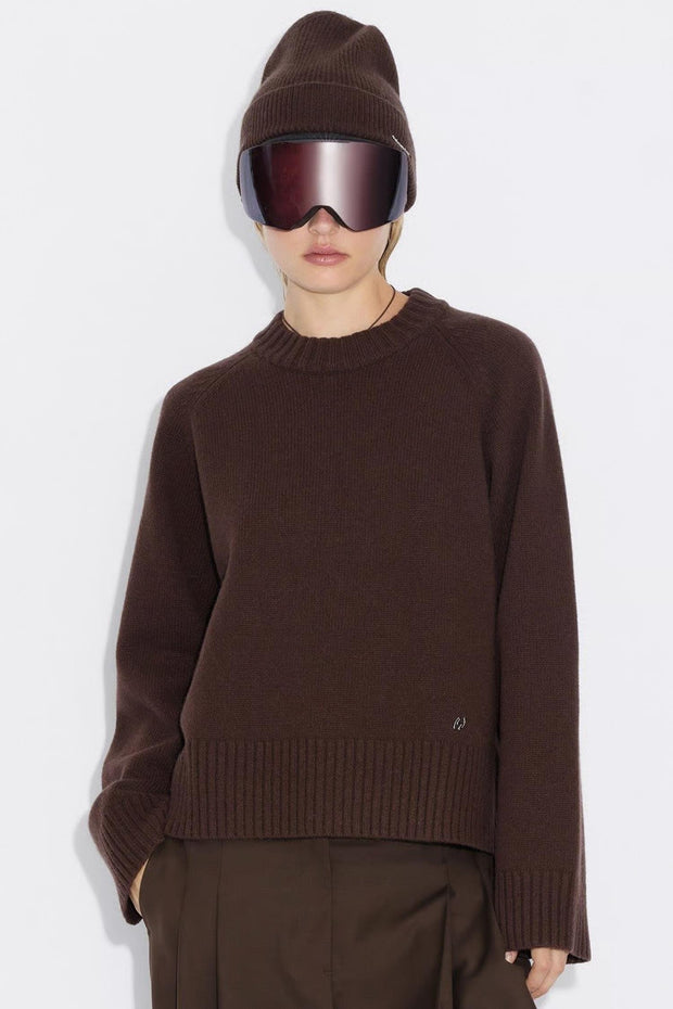 W Wool Crew - Dk. Brown
