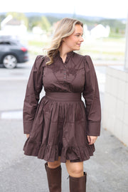 Embroidery Poplin Mini Dress