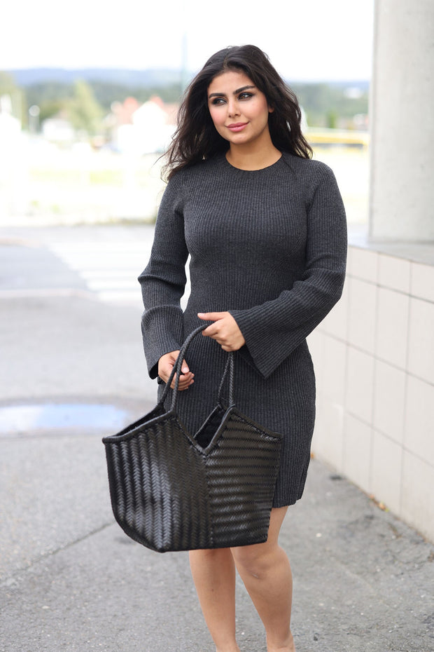 AntaliGZ Wool Short Dress - Charcoal Melange