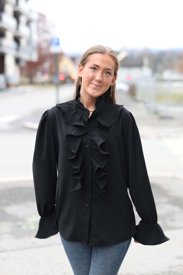 Plisse Shirt - Black