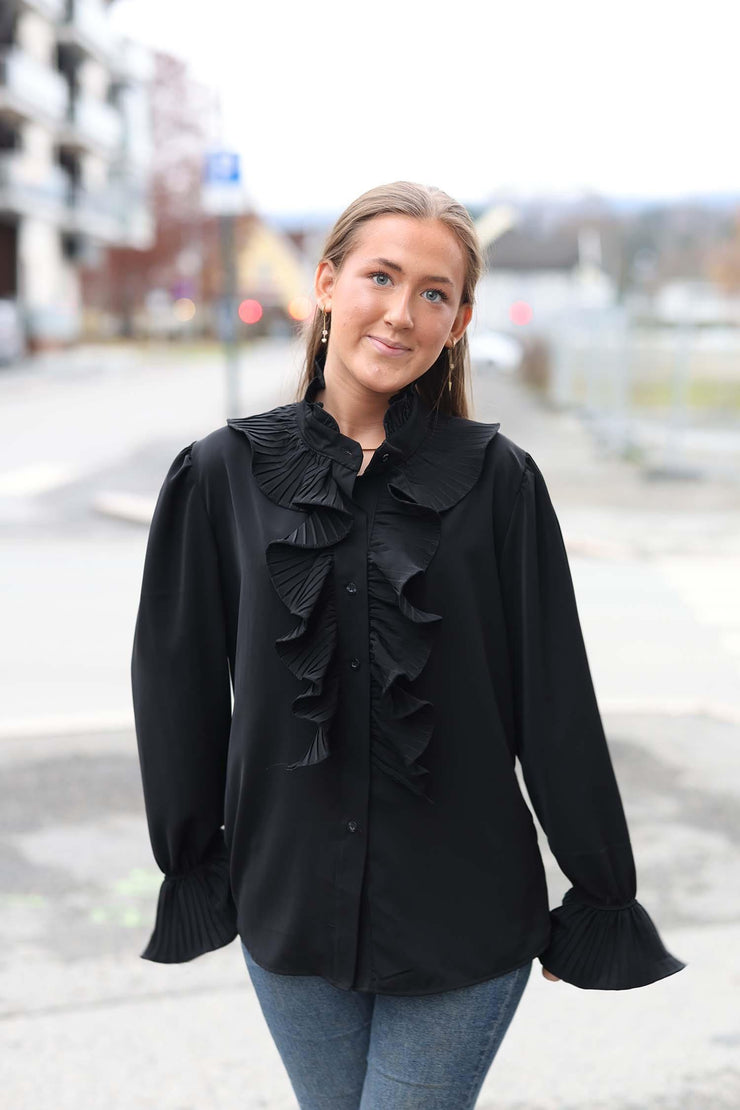 Plisse Shirt - Black
